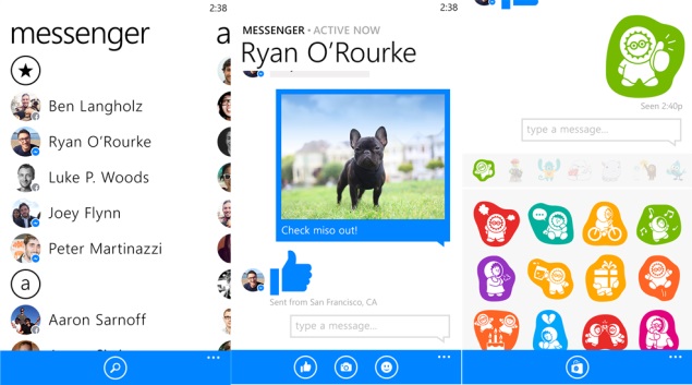 Приложение Facebook Messenger заработало на Windows Phone