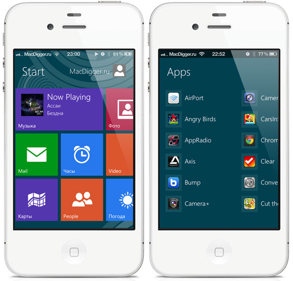 Windows 8 Metro можно поставить на iPhone