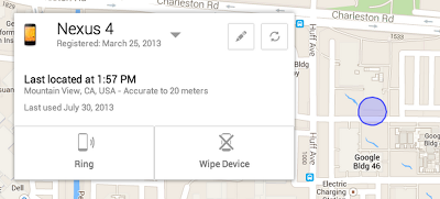 Android Device Manager покажет потерянный телефон на карте