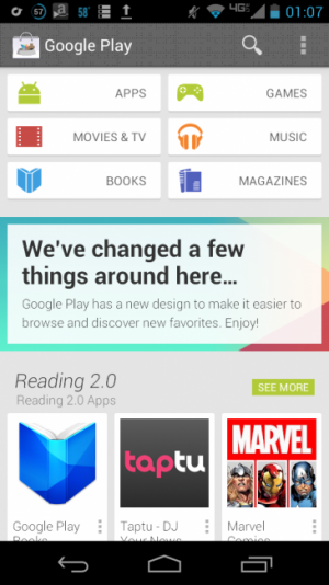 Новый Google Play 4.0: первые фотографии