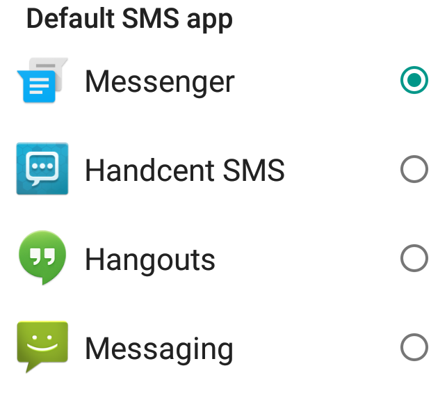 Як змінити програму для SMS на Lollipop