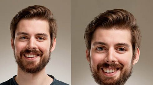 Photoshop відредагує вираз обличчя на фотографії