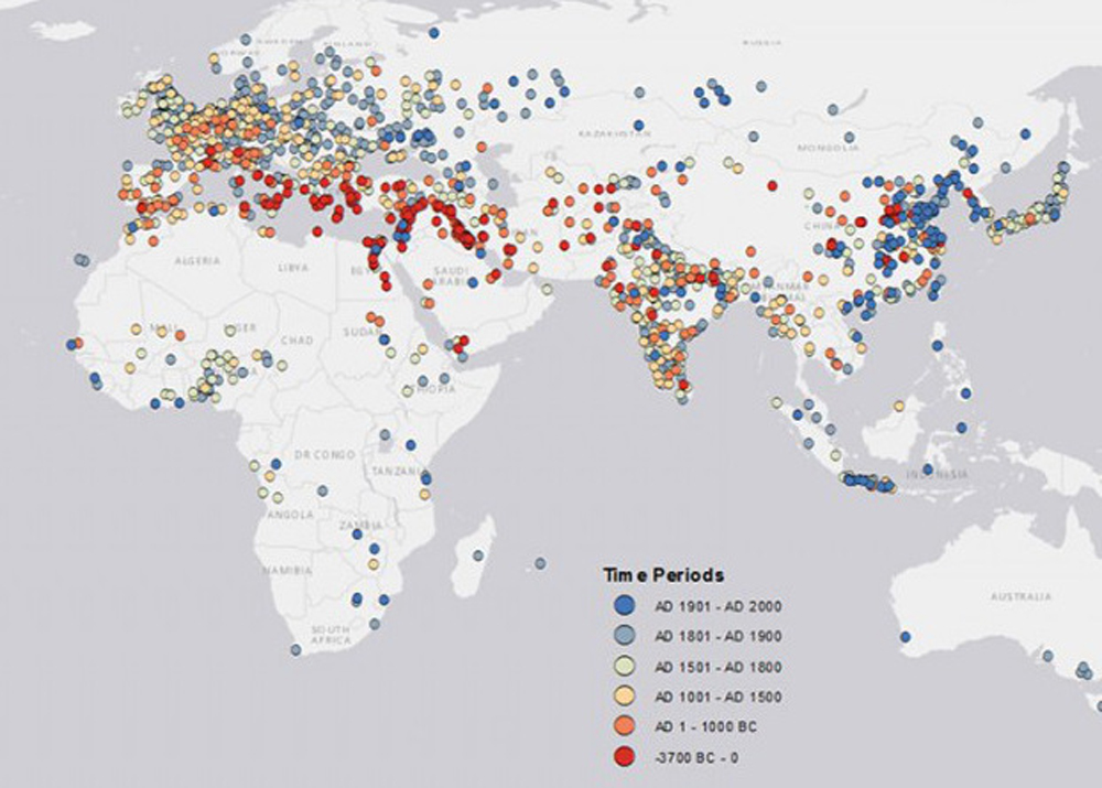 Учені створили карту міст, які існували останні 6000 років