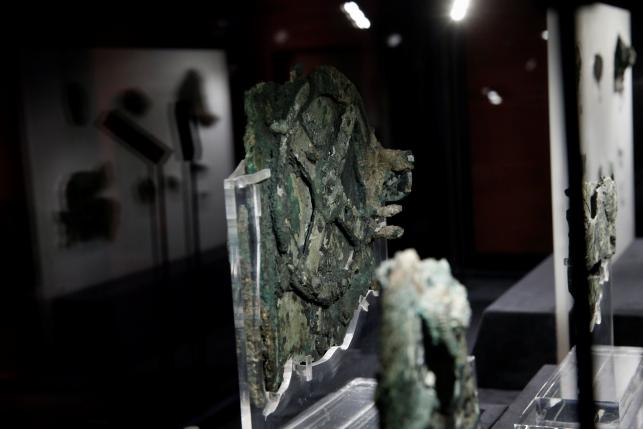 Fragments of the ancient Antikythera Mechanism are displayed at the National Archaeological Museum in Athens, Greece June 9, 2016. REUTERS/Alkis Konstantinidis