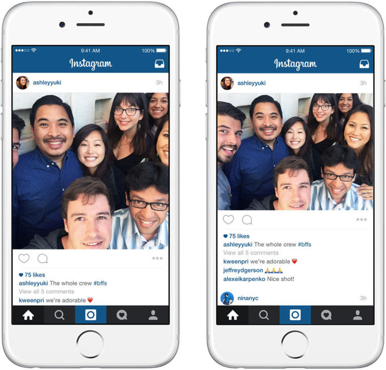 Instagram расширяет квадрат: можно добавлять прямоугольные фото