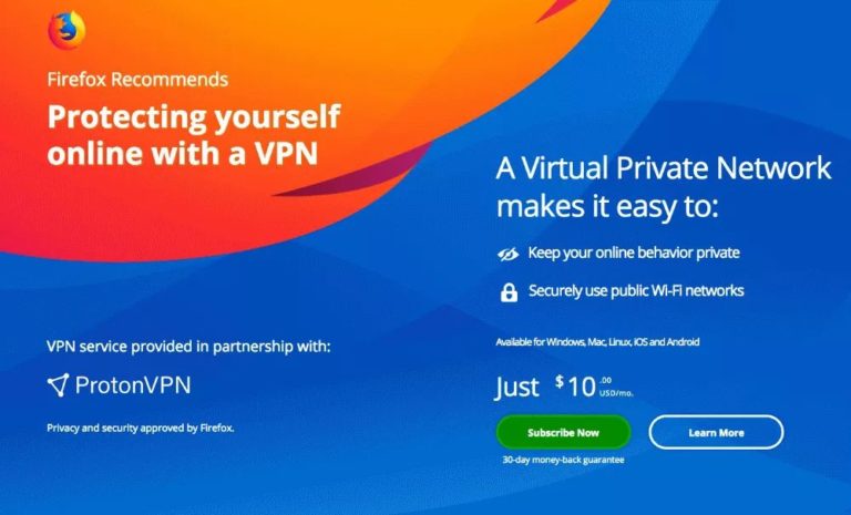 Mozilla почала рекламувати передплату на VPN у своєму браузері Firefox