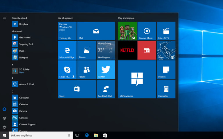 Як у Windows 10 швидко змінювати розмір меню «Пуск»