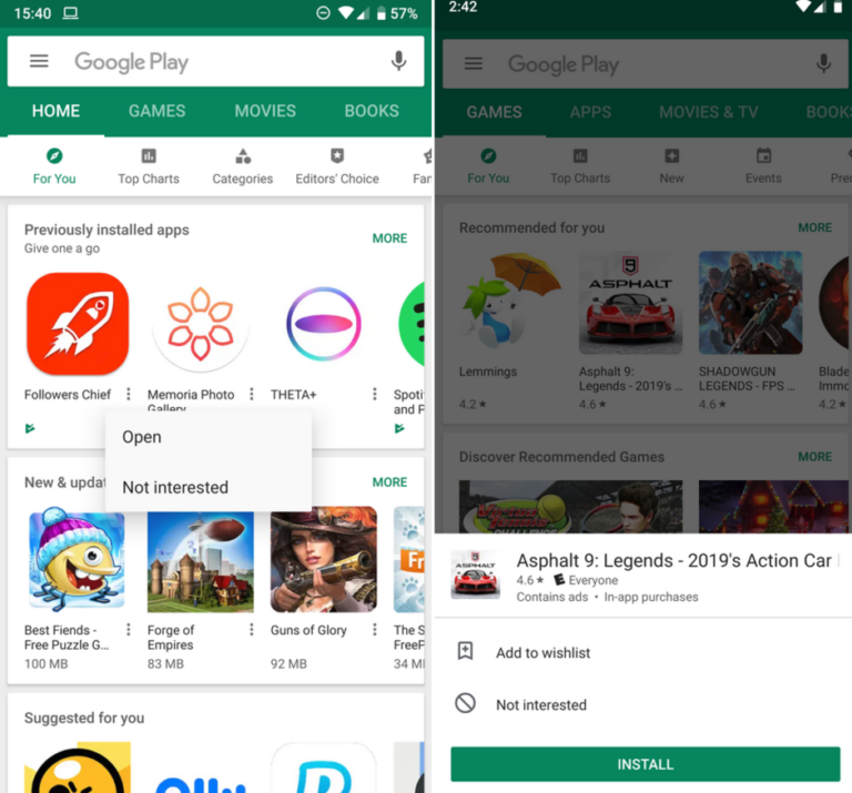 В Android освіжили інтерфейс магазину додатків Google Play
