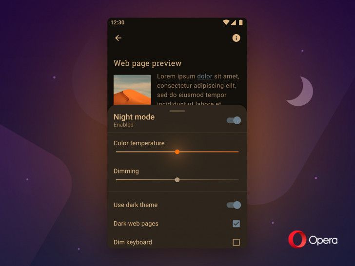 Opera на Android стала ще темнішою