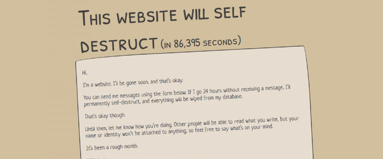 В интернете нашли сайт-самоубийцу: он самоуничтожится, если юзеры перестанут писать