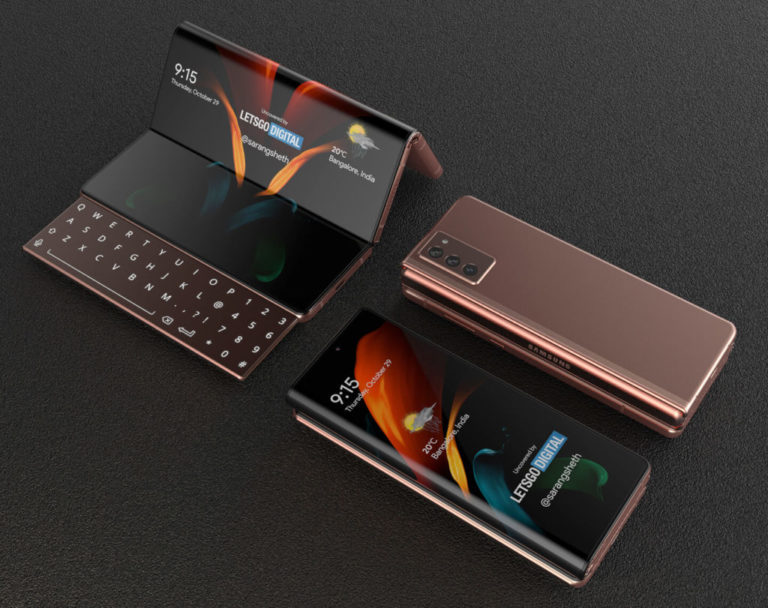 Концепт Samsung Galaxy Z Fold 3: згинається втричі і має висувну клавіатуру