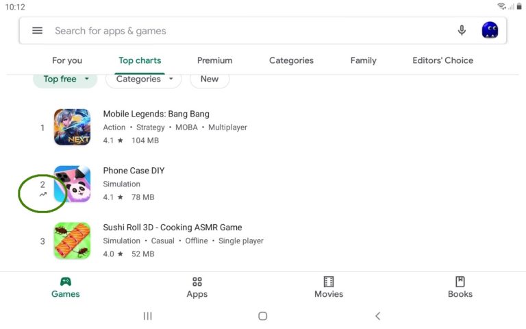 Google Play Store начал показывать изменения рейтингов в топовых приложениях