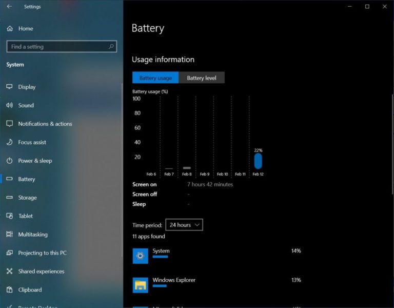Windows 10 навчилася показувати, які додатки розряджають батарею ноутбука