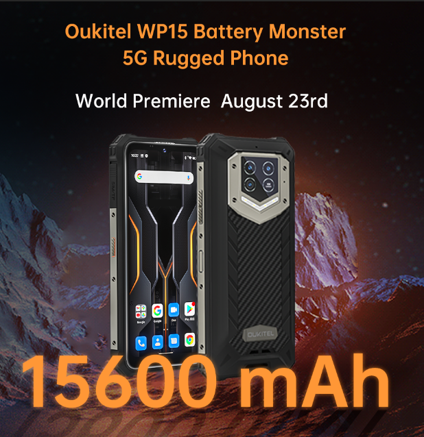 Oukitel WP15 – 5G-смартфон з батареєю 15600 мА*год