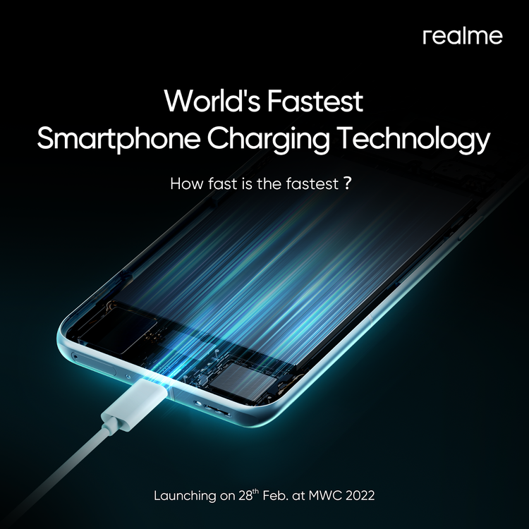 Realme анонсирует самую быструю в мире технологию зарядки смартфонов