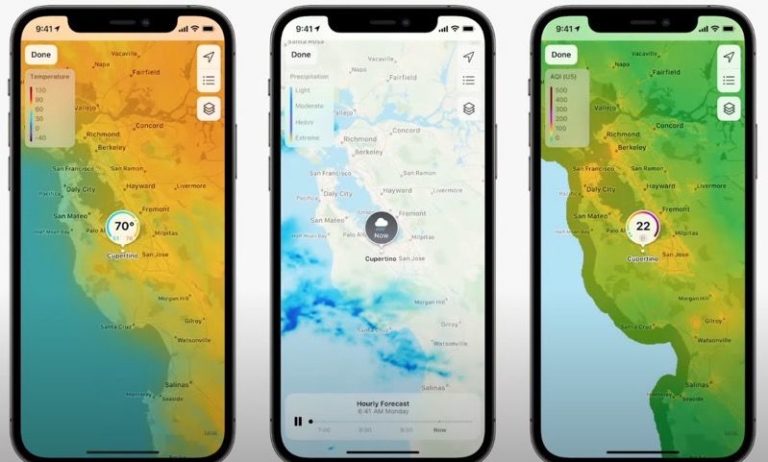 Як на iPhone активувати інтерактивну карту погоди