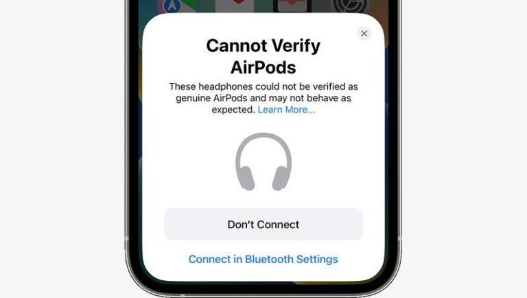 iPhone почав попереджувати про підроблені AirPods