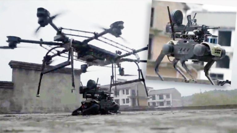 В Китае создан боевой робот, десантируемый с квадрокоптера