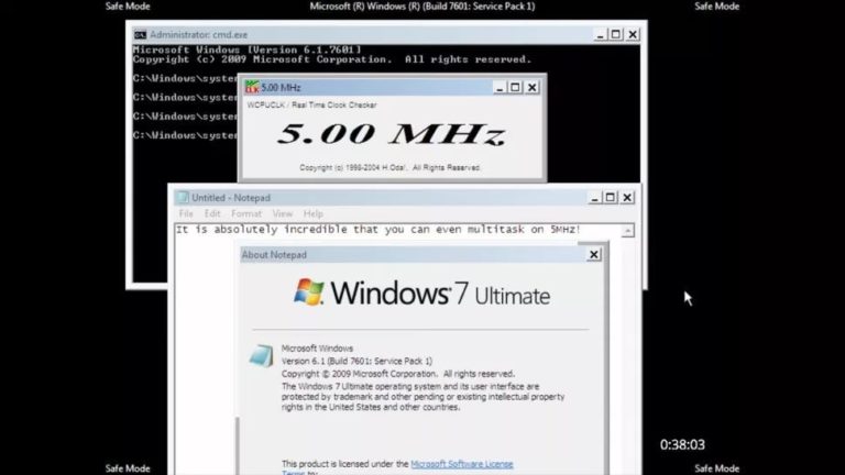 Windows 7 запустили на комп’ютері з частотою 0,005 ГГц та 0,128 ГБ оперативки