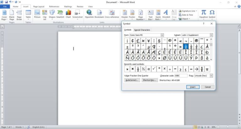 Як надрукувати числовий дріб у Microsoft Word