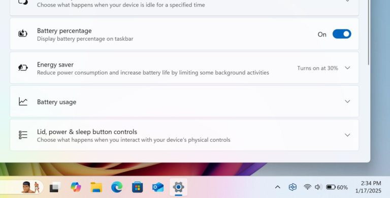 Windows, нарешті, показуватиме заряд батареї ноутбука у відсотках