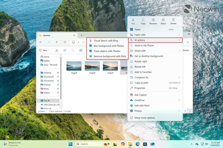 Проводник Windows получит функцию искусственного интеллекта