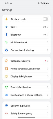 Меню настроек - Обзор Oneplus Nord CE5
