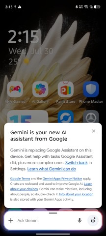 Искусственный интеллект Gemini assistant-Tecno Spark 40 Pro+ обзор