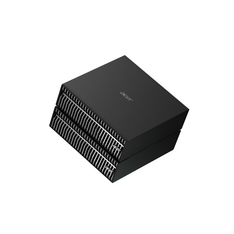 Зображення демонструє нову міні-робочу станцію Acer Veriton GN100 AI, оснащену суперчіпом NVIDIA GB10.