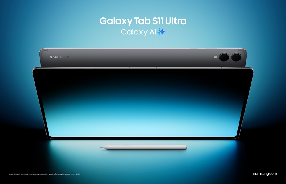 На зображенні представлено новітній планшет Samsung Galaxy Tab S11 серії.