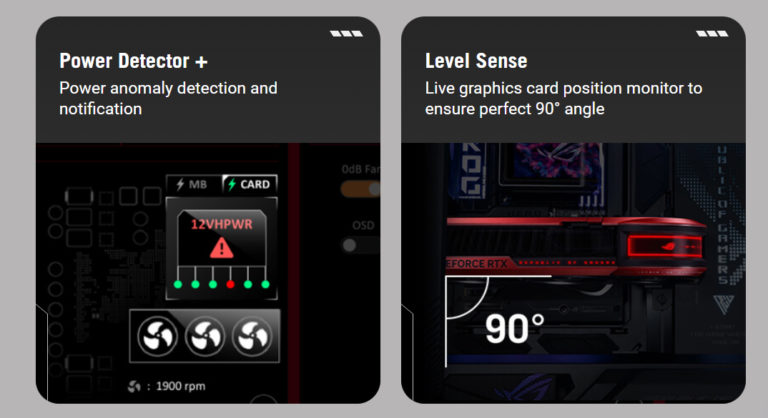 Эта видеокарта настолько велика, что оснащена собственным датчиком провисания для защиты материнской платы