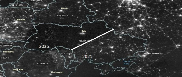 Коли країна буквально занурюється в темряву. Тиха історія кількох супутникових фотографій нічної України