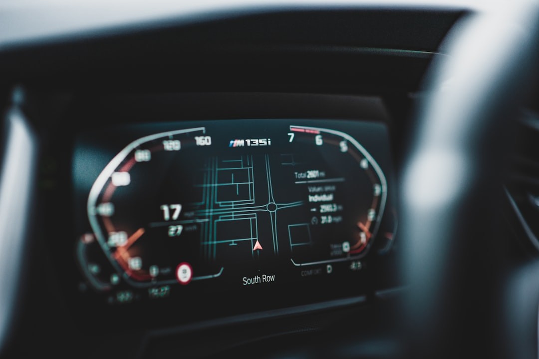 black car instrument panel cluster