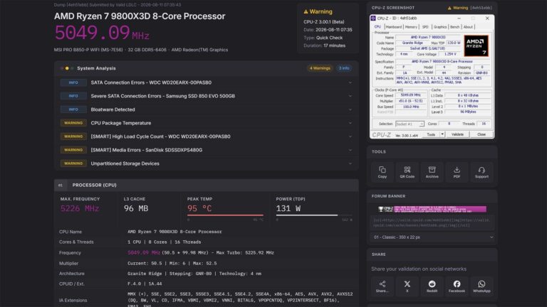 CPU-Z: впервые за 22 года получил 100+ проверок и стресс-тесты системы