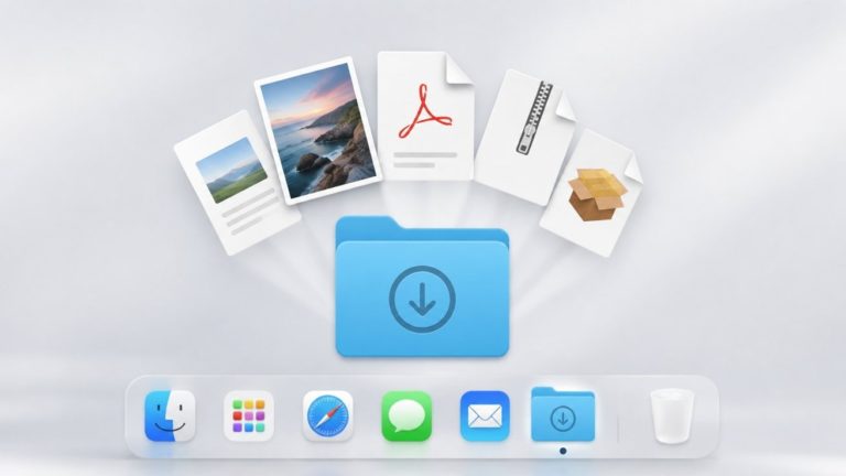 Как восстановить веерный просмотр папки загрузок в доке Mac